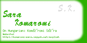 sara komaromi business card